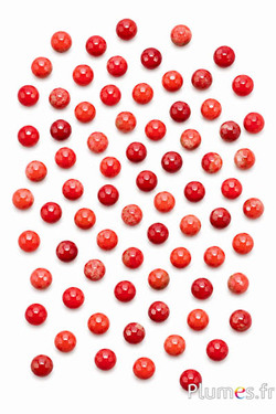 Perles en corail facetté - Ø 8 mm - rouge